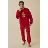 Pyžamo pánské dlouhé Promise 832 vánoční perníček červené