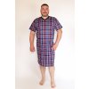 Pánská noční košile Rozárka P30 kostka modročervená