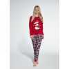 Holčičí pyžamo Cornette 172 vánoční sněhulák červené