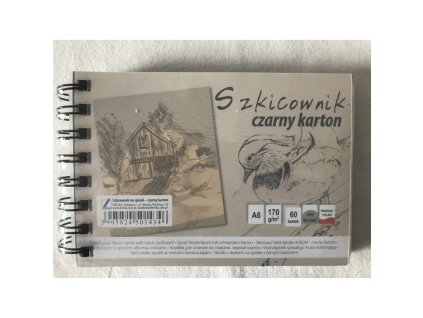 KRESKA 78459 Skicár špirála A6 - 60 čierne listy