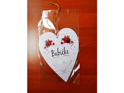 Drevená dekorácia Srdce - Babičke