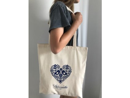 Bavlnená taška SLOVENSKO modrá