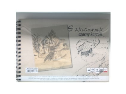 KRESKA 22305 Skicár špirála A4 - 60 čierne listy