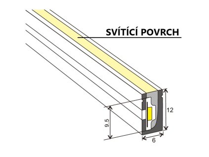 NeonFlex QN0612B 6x12mm,pro LED pásek šíř.max.8mm