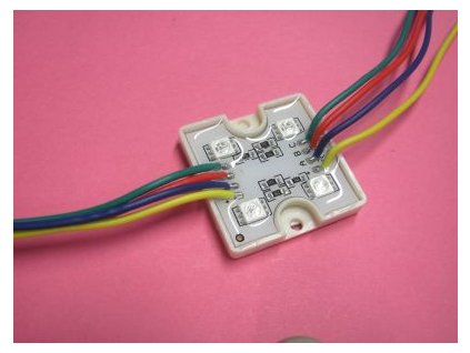 LED modul 4x5050 RGB, IP65,12V/1,2W 36x36x6mm