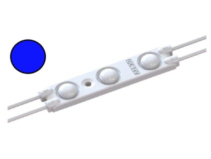 LED modul 3x2835 modrá 160°,IP67,12V/0,72W, bezCC