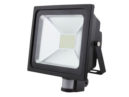 LED reflektor 50W, SMD,~5500K, PIR,černý