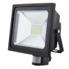 LED reflektor 50W, SMD,~5500K, PIR,černý