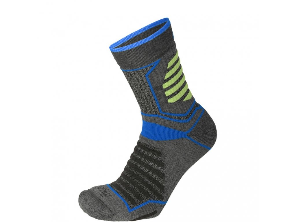 Ponožky Mico CALZA TREKKING CORTA EVERDRY-PP KIDS - šedo modrá (Velikost XS)