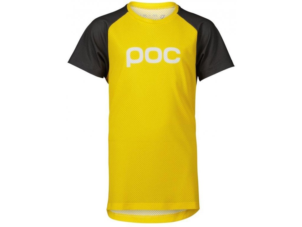 Dětský dres POC Y's Essential MTB Tee - Aventurine Yellow/Sylvanite Grey (Velikost 160)