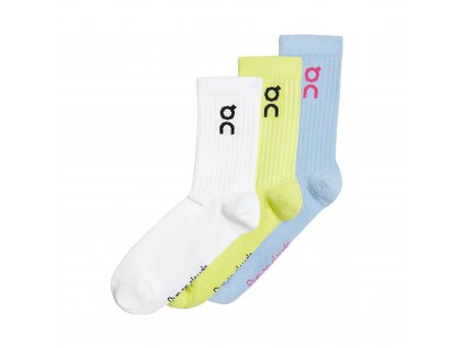 ON 399.01721 logo sock 3 pack fw23 zest stratosphere u t