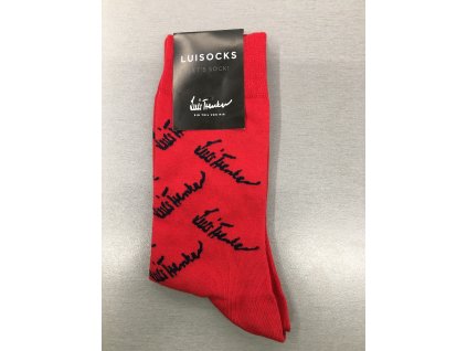 Ponožky Luis Trenker Lullo All-over socks A37910-3559 červená/modrá