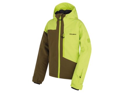 Husky Dětská ski bunda Gomez Kids br. green/dk. khaki (Velikost 140-146)