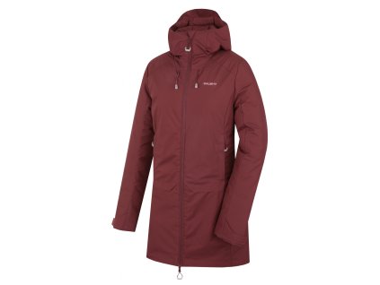 Husky Dámský hardshellový plněný kabát Naveli L dark bordo (Velikost XL)