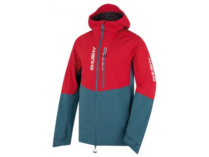 Husky Pánská hardshell bunda Nicco M red/turquoise (Velikost XXXL)