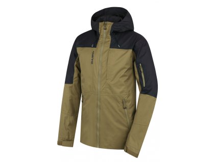 Husky Pánská hardshell bunda Nickin M khaki/black (Velikost M)