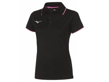 Wom Mizuno Polo/Black/Pink Fluo/XL
