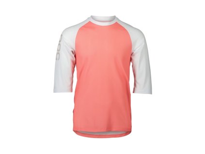 Cyklo dres POC MTB Pure 3 / 4 Jersey Ammolite Coral / Hydrogen White (Velikost L)