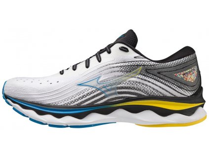 Boty Mizuno WAVE SKY 6 White Cyber Yellow Indigo Bunting (Velikost 50)