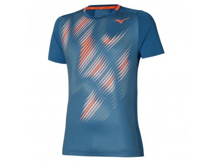 Triko Mizuno Shadow Graphic Tee Blue Ashes (Velikost XXL)