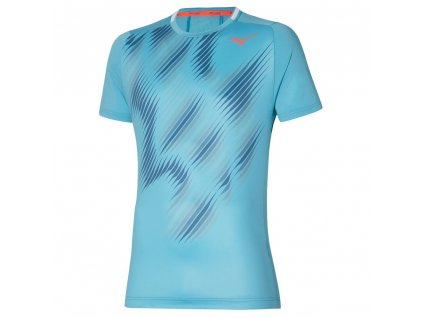 Triko Mizuno Shadow Graphic Tee Maui Blue (Velikost XXL)