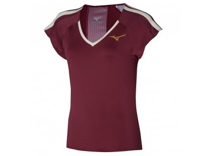 Triko Mizuno Printed Tee Cabernet (Velikost XS)