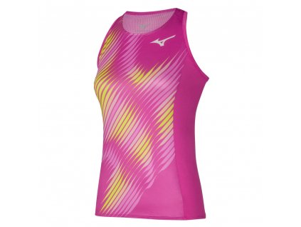 Tílko Mizuno Printed Tank Fuchsia fedora (Velikost XS)