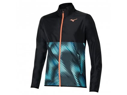 Bunda Mizuno Printed Jacket Black Blue Ashes (Velikost XXL)