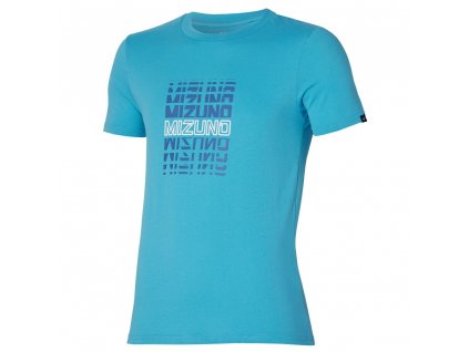 Triko Mizuno Athletics Mizuno Tee Maui Blue (Velikost XXL)