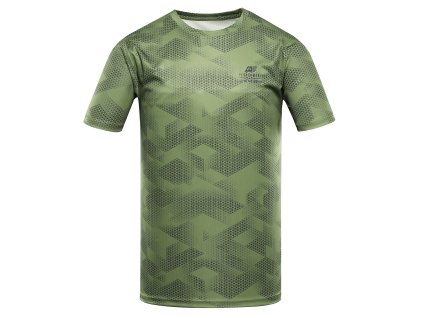 Pánské Rychleschnoucí Triko S Cool Dry ALPINE PRO QUATR Turtle Green Varianta Pb (Barva Turtle Green Varianta Pb, Velikost 5XL)