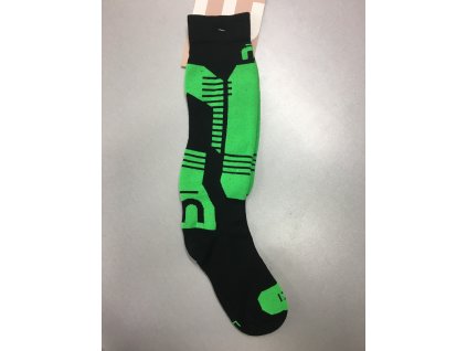 Dětské Lyžařské Ponožky Mico CALZA SKI KIDS LIGHT W. NATURAL MERINO - NERO/VERDE FLUO (Velikost XS)