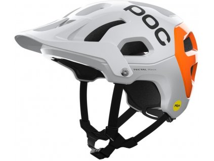 Cyklistická helma POC Tectal Race MIPS NFC Hydrogen White / Fluorescent Orange AVIP (Velikost S/51-54cm)