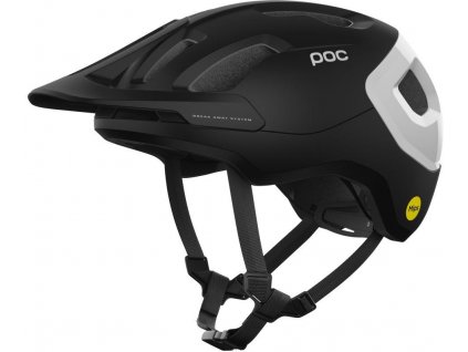 Cyklistická helma POC Axion Race MIPS Uranium Black Matt / Hydrogen White (Velikost L/59-62cm)