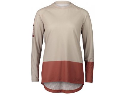 Dámské cyklo dres POC W's MTB Pure LS Jersey - Light Sandstone Beige/Himalayan Salt (Velikost L)