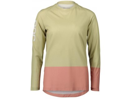 Dámské cyklo dres POC W's MTB Pure LS Jersey - Prehnite Green/Rock Salt