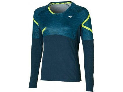 Dámské triko Mizuno Mizuno Thermal Charge LS Tee - Sea Navy (Velikost XS)