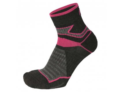 Dětské ponožky Mico Calza Trekking Corta Everdry-Pp Kids - černo růžové (Velikost XS)