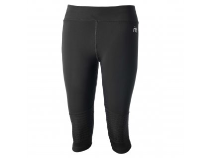 Dámské 3/4 legíny Mico Pant 3/4 Elasticizzato Woman Running - Černé (Velikost XL)