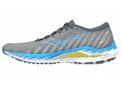 Boty Mizuno WAVE INSPIRE 19 Ghost Gray Jet Blue Bolt 2 (Neon) (Velikost 51)