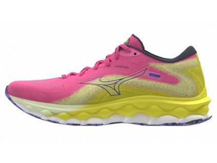 Boty Mizuno WAVE SKY 7 High-Vis Pink Ombre Blue Bolt 2 (Neon) (Velikost 44.5)