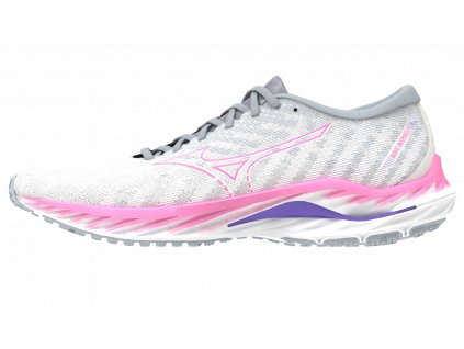 Boty Mizuno WAVE INSPIRE 19 Snow White High-Vis Pink Purple Punch (Velikost 44.5)