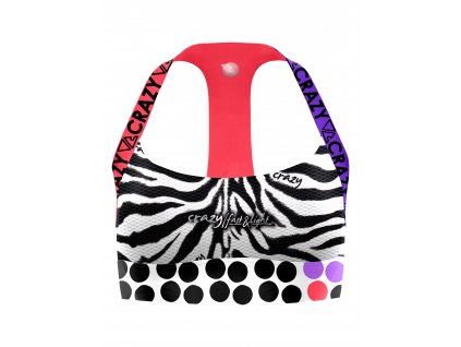 Podprsenka Crazy Bra Lightning Woman - Black-Zebra (Velikost L)