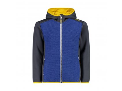 Dětská mikina CMP KID JACKET FIX HOOD - Titanio/Royal Mel. (Velikost 98)