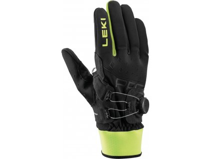 Rukavice Leki PRC Boa Shark - black-neon yellow (Velikost 9.5)