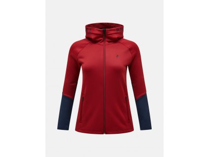 Mikina Peak Performance W RIDER ZIP HOOD SUNDRIED TOMATO/GOLD FLAME