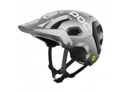 Cyklistická helma POC Tectal Race MIPS Argentite Silver / Uranium Black Matt (Velikost L/59-62cm)