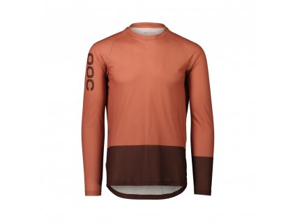 Cyklo dres POC MTB Pure LS Jersey Himalayan Salt / Axinite Brown