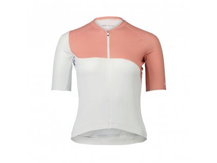 Dámský cyklo dres POC W's Essential Road Jersey Print Hydrogen White / Rock Salt (Velikost XS)