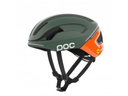 Cyklistická helma POC Omne Beacon MIPS Fluorescent Orange AVIP/Epidote Green Matt (Velikost L/59-62cm)