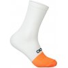 Cyklo ponožky POC Flair Sock Mid Hydrogen White / Zink Orange (Velikost S)